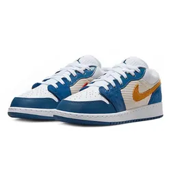 Giày Thể Thao Nike Air Jordan 1 GS Low SE Blue Chutney White DR6960-400 Màu Xanh Trắng Size 35.5